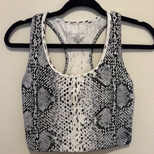 Evolution and Creation Black and White Fitted Crop Tank